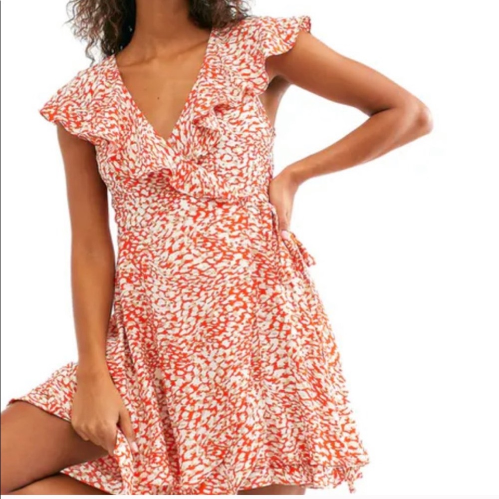 NWOT Free people Orange printed dress